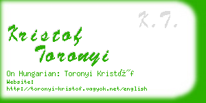 kristof toronyi business card